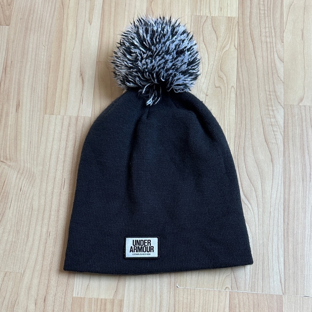 Under Armour Women’s Black Beanie with Pom-Pom